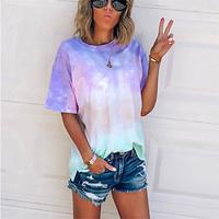 Women's T shirt Tee Tie Dye Daily Weekend Print Pink Short Sleeve Fashion Round Neck Summer Lightinthebox