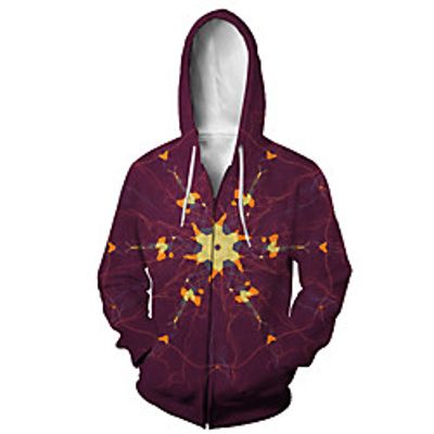 Men's Zip Up Hoodie Sweatshirt Animal 3D Casual Daily 3D Print Casual Hoodies Sweatshirts  Wine Lightinthebox