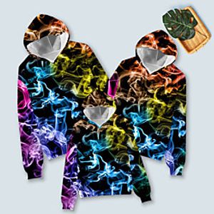 Family Look Hoodie Optical Illusion Sports  Outdoor Print Rainbow Long Sleeve 3D Print Active Matching Outfits / Winter / Spring / Casual miniinthebox