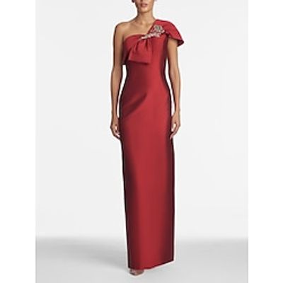 Sheath Column Evening Gown Elegant Christmas Dress Formal Floor Length Sleeveless One Shoulder Satin with Crystals Shouder Flower 2023 Lightinthebox Sheath Column Evening Gown Elegant Christmas Dress Formal Floor Length Sleeveless One Shoulder Satin with Crystals Shouder Flower 2023 Lightinthebox