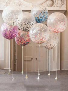 2pcs 12寸 浪漫婚礼圆形亮片纸屑气球 婚庆墙上装饰用品