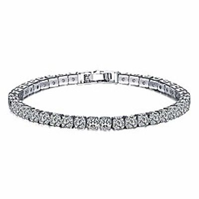 bucmeilv women'stennis bracelets,multi row zircon fashion women's bracelet,for gifts, birthday, valentine's day, mother's day(single row,silver) Lightinthebox