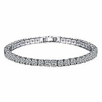 bucmeilv women'stennis bracelets,multi row zircon fashion women's bracelet,for gifts, birthday, valentine's day, mother's day(single row,silver) Lightinthebox - thumbnail