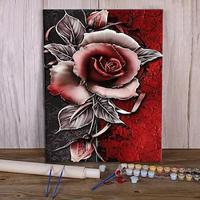 DIY Acrylic Painting Kit Rose Oil Painting By Numbers On Canvas For Adults Unique Gift Home Decor 16 20 Inch Lightinthebox