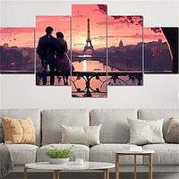 5 Panels Vibrant Water Valentine's Love  Modern Wall Art Wall Hanging Gift Home Decoration Rolled Canvas Unframed Unstretched Painting Core Lightinthebox - thumbnail