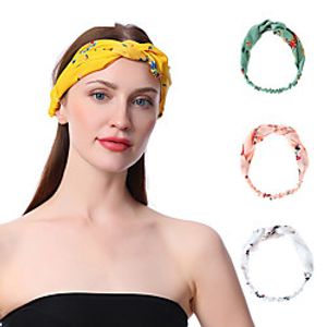 2 pcs Cross-border New Chiffon Printed Twist Knotted Cross-border Ladies Hair Lead  flower Headband Lightinthebox
