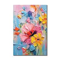 Oil Painting Handmade Hand Painted Wall Art Abstract Flowers Canvas Painting Home Decoration Decor Stretched Frame Ready to Hang Lightinthebox