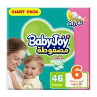 Babyjoy Compressed Diamond Pad Diaper, Giant Pack Junior XXL Size 6, Count 46, 16+ Kg