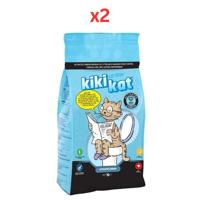 Kiki Kat White Bentonite Clumping Cat Litter - Activated Carbon - 10L (Pack of 2)