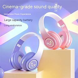 Gradient Color LED Light Emitting Sports Music Gaming Headset Multi-functional Minimalist Wireless Headset Lightinthebox