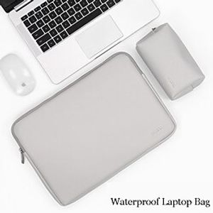 Laptop Sleeves 12 13.3 14 inch Compatible with Macbook Air Pro, HP, Dell, Lenovo, Asus, Acer, Chromebook Notebook Waterpoof Shock Proof PU Leather Solid Color for Travel Business Office miniinthebox