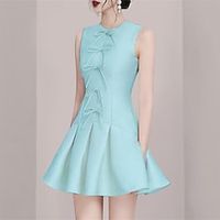 A-Line Homecoming Dresses Princess Dress Party Wear Short  Mini Sleeveless Jewel Neck Satin with Bow(s) 2023 Lightinthebox - thumbnail