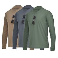 Men's T shirt Tee Tee Tactical t shirt Solid Color Round Neck Green Blue Khaki Sports Going out Long Sleeve Clothing Apparel Essential / Work miniinthebox - thumbnail