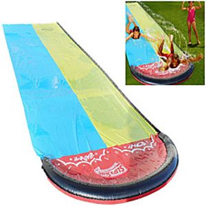 Slip and Slides for Kids, 4.8M Giant Splash Sprint Water Slide, Double Lawn Waterslide for Backyard Garden Outdoor Summer Water Party Watersports with Build in Sprinkler Lightinthebox