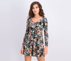 Womens Floral Printed Dress  Black Combo