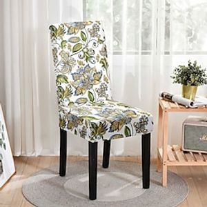 Dining Chair Cover Stretch Chair Seat Slipcover Spandex Washable Cover Farmhouse Floral Furniture Protector Table Decor for Dining Room Wedding Ceremony miniinthebox