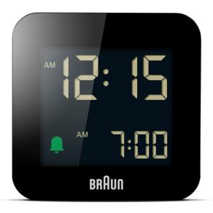 Braun Digital Travel Alarm Clock BC08B, Digital LCD Display, Quick-Set Functionality, Crescendo Alarm, 5 Min Snooze, 10 Sec Light With Delay, 2 Year Guarantee, Black