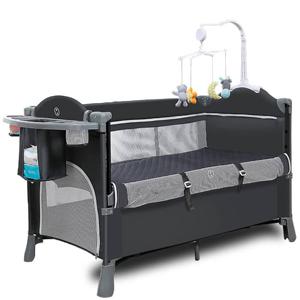 Teknum 4 In 1 Baby Bedside Co - Sleeper Bassinet And Playpen With Rocker Grey TK_4in1PC_GY