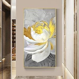 Handmade Hand Painted Oil Painting Wall Modern Abstract White Flower Canvas Painting Home Decoration Decor Rolled Canvas Paingtings Lightinthebox