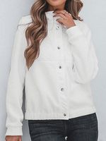 Solid Color Lapel Long Sleeve Casual Jacket