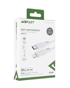 Acefast USB-C to Lightning TPE Charging Data Cable 1.2 Meter White