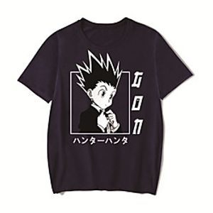 Men's Unisex Tee T shirt Hot Stamping Anime Graphic Prints Plus Size HUNTERXHUNTER Print Short Sleeve Casual Tops Cotton Basic Designer Big and Tall White Black Red miniinthebox