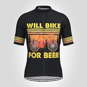 21Grams Men's Short Sleeve Cycling Jersey Black Bike Top Mountain Bike MTB Road Bike Cycling Spandex Quick Dry Moisture Wicking Sports Clothing Apparel  Athleisure Lightinthebox