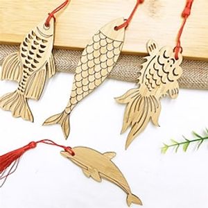 Wood Bookmark Geometrical Creative Pagination Mark Wood Retro Aesthetic Chinese Style Bookmark for Student Women Gifts 105.7 inch miniinthebox