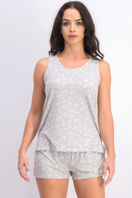 Womens Floral Sleepwear Set Grey/White/Pink Womens Floral Sleepwear Set Grey/White/Pink