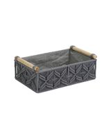 Homesmiths Large Cotton Rope Basket With Handle Grey 34 x 22 x H10 cm