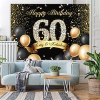 1pc Background Cloth Birthday Party Black Golden Decoration Home Background Wall Decoration Hanging Cloth Studio Photo Photo Background Banner Lightinthebox - thumbnail