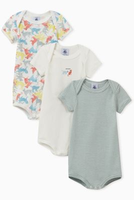 Cat Print Cotton Bodysuit, Set of 3 Cat Print Cotton Bodysuit, Set of 3