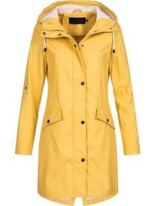 Hooded Zipper Plain Trench Coat