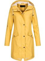 Hooded Zipper Plain Trench Coat - thumbnail