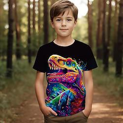 Boys 3D Dinosaur Tee Short Sleeve Summer Active Vacation Cool Polyester Kids Toddler Big Kids 3-12 Years Party Outdoor Casual Lightinthebox