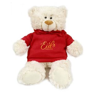 Cream Bear with EID Mubarak on Red Hoodie Size 38cm