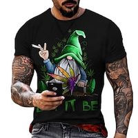 Graphic Shamrock Fashion Designer Basic Men's 3D Print T shirt Tee Short Sleeve Shirt Tee Top Street Vacation Going out St. Patrick T shirt Black Green Gray Short Sleeve Crew Neck Shirt Summer Lightinthebox - thumbnail