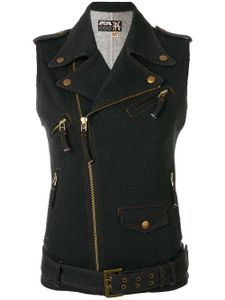 Jean Paul Gaultier Pre-Owned denim effect biker gilet - Blue