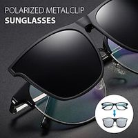 Clip Polarized Sunglasses Large Frame Sunglasses Clip Myopia Sunglasses Men Driving Night Vision Glasses Glip Lightinthebox - thumbnail