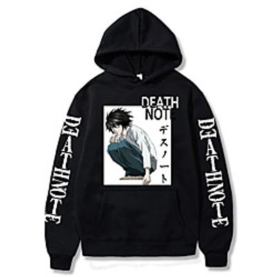 Inspired by Death Note Cosplay Anime Cartoon Polyster Print Harajuku Graphic Kawaii Hoodie For Women's  Men's Lightinthebox