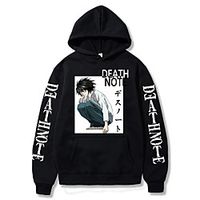 Inspired by Death Note Cosplay Anime Cartoon Polyster Print Harajuku Graphic Kawaii Hoodie For Women's  Men's Lightinthebox - thumbnail