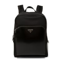 Re-Nylon and leather backpack - thumbnail