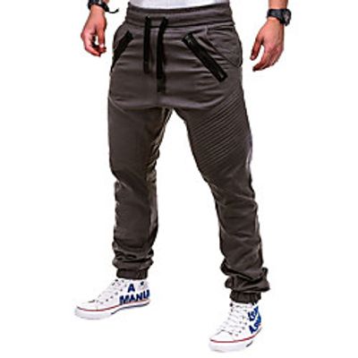 Men's Basic Jogger Pants Solid Colored Full Length White Black Khaki Green Dark Gray miniinthebox