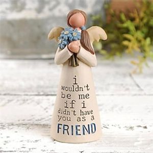 Figurine Celebrating Friendship Room Home Decor Resin Angel Statue Sister Friend Decoration Valentines Day Gift miniinthebox