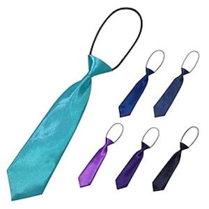Boys' Work Necktie - Men's Solid Colored Adjustable Neck Tie Bowtie Red Pink Banquet Solid Colour Elastic Tie School miniinthebox