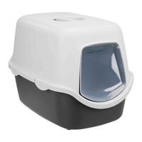 Trixie Vico Litter Box With White Hood For Cats - Grey - 40X40X56CM