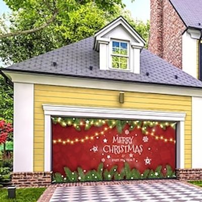 Christmas Outdoor Xmas Garage Door Cover Banner Atmosphere Tree Large Christmas Backdrop Decoration Door Cover Decoration for Christmas Holiday Outdoor Garage Door Home Wall Decorations miniinthebox