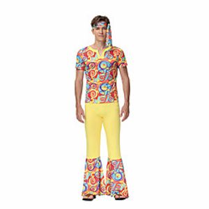 Men's Dancing Hippie Polyster Ice Silk Yellow Headpiece Costume miniinthebox