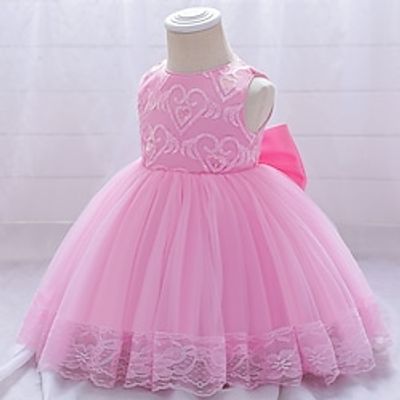 Toddler Little Girls' Dress Solid Colored Tulle Dress Party Daily Embroidered Bow Blue Purple Pink Midi Sleeveless Princess Cute Dresses Spring Summer Slim 1-4 Years Lightinthebox