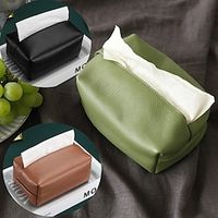 Nordic Tissue Boxes Soft PU Leather Paper Holder Portable Car Living Room Bedside Table Napkin Case Toilet Desktop Tissue Box Lightinthebox - thumbnail